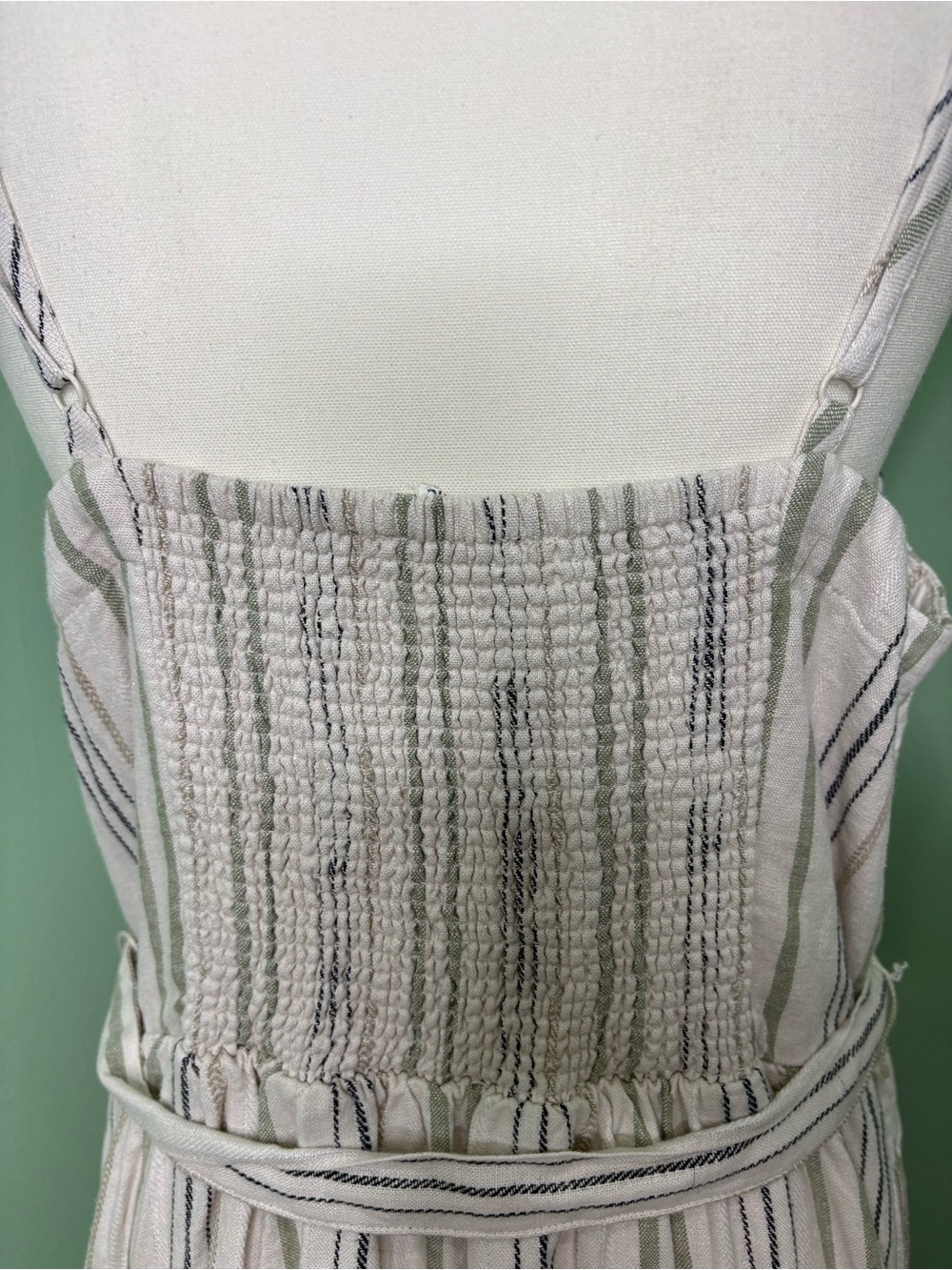 Splendid Cream Maxi Dress with Multicolor Vertical Stripes - Picture 7 of 7